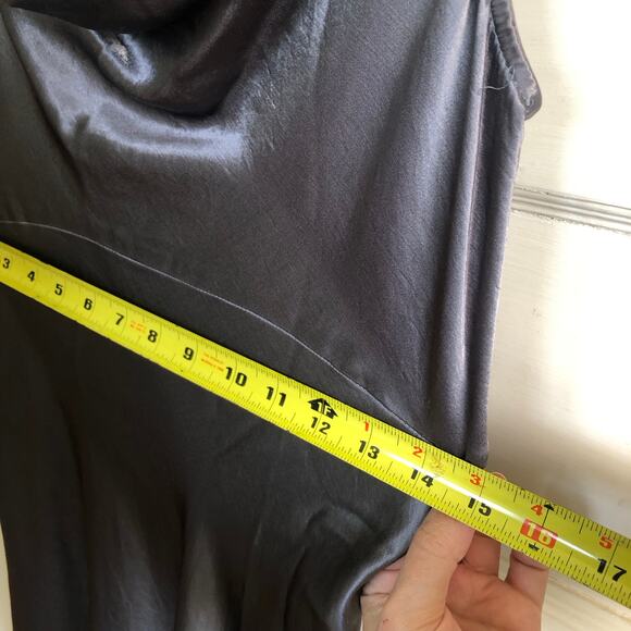 Vintage Bebe Moda Charcoal Silky Cowl Neck Maxi Gown Size 8 Made in USA 90s - Picture 10 of 11